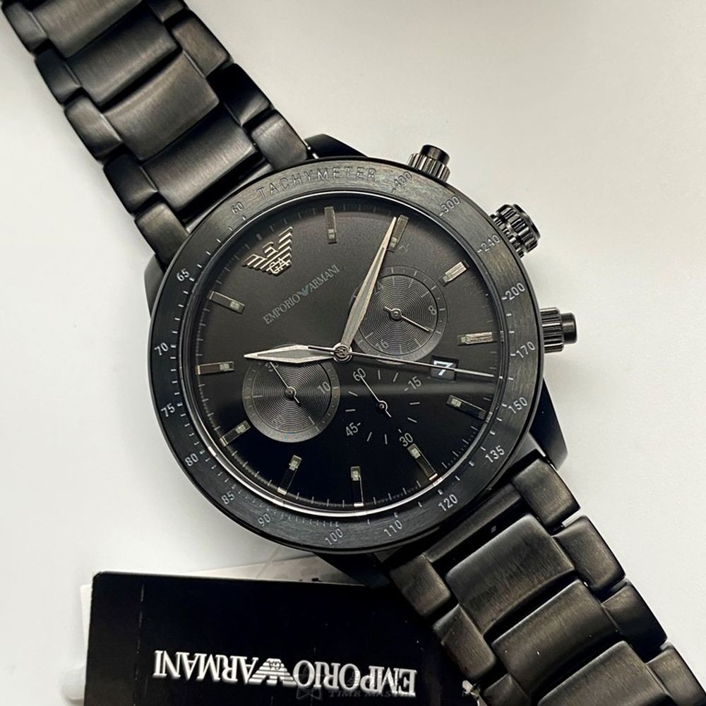 ARMANI:手錶,型號:AR00040,男錶44mm黑錶殼黑色錶面精鋼錶帶款-細節圖7