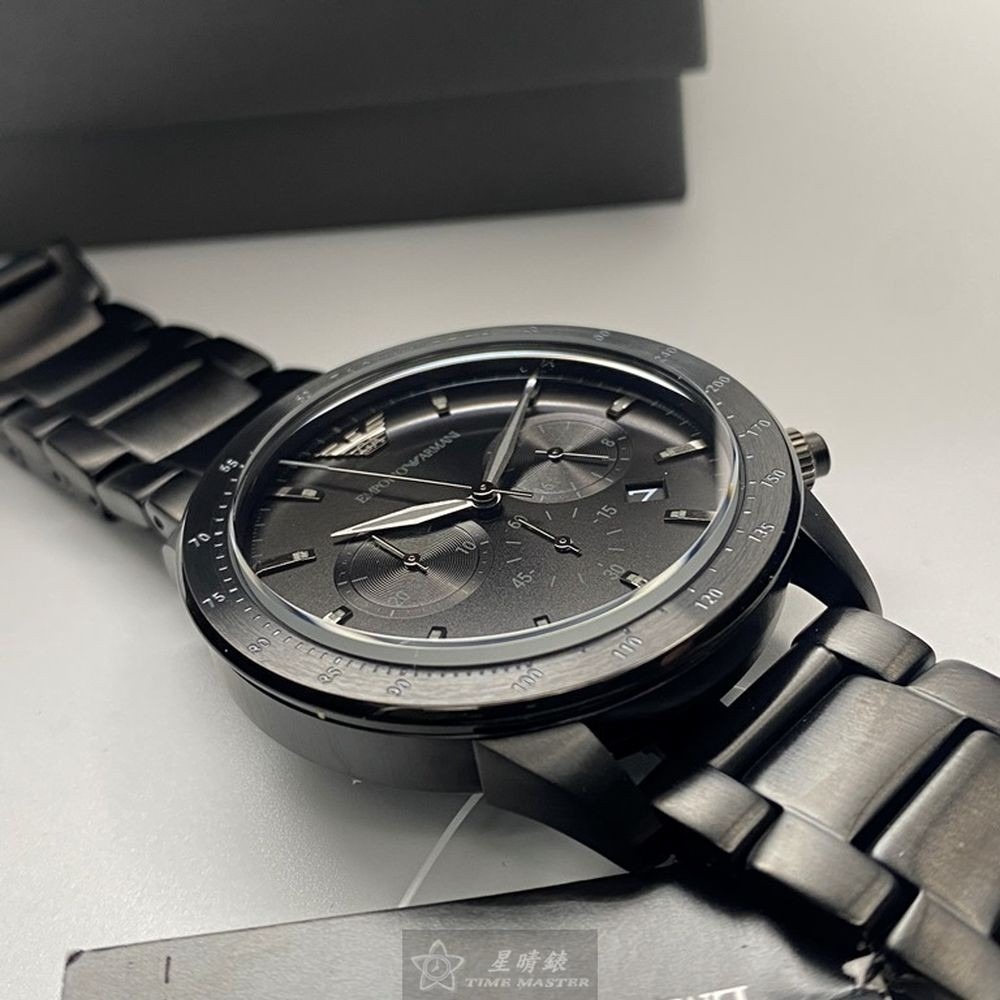 ARMANI:手錶,型號:AR00040,男錶44mm黑錶殼黑色錶面精鋼錶帶款-細節圖8