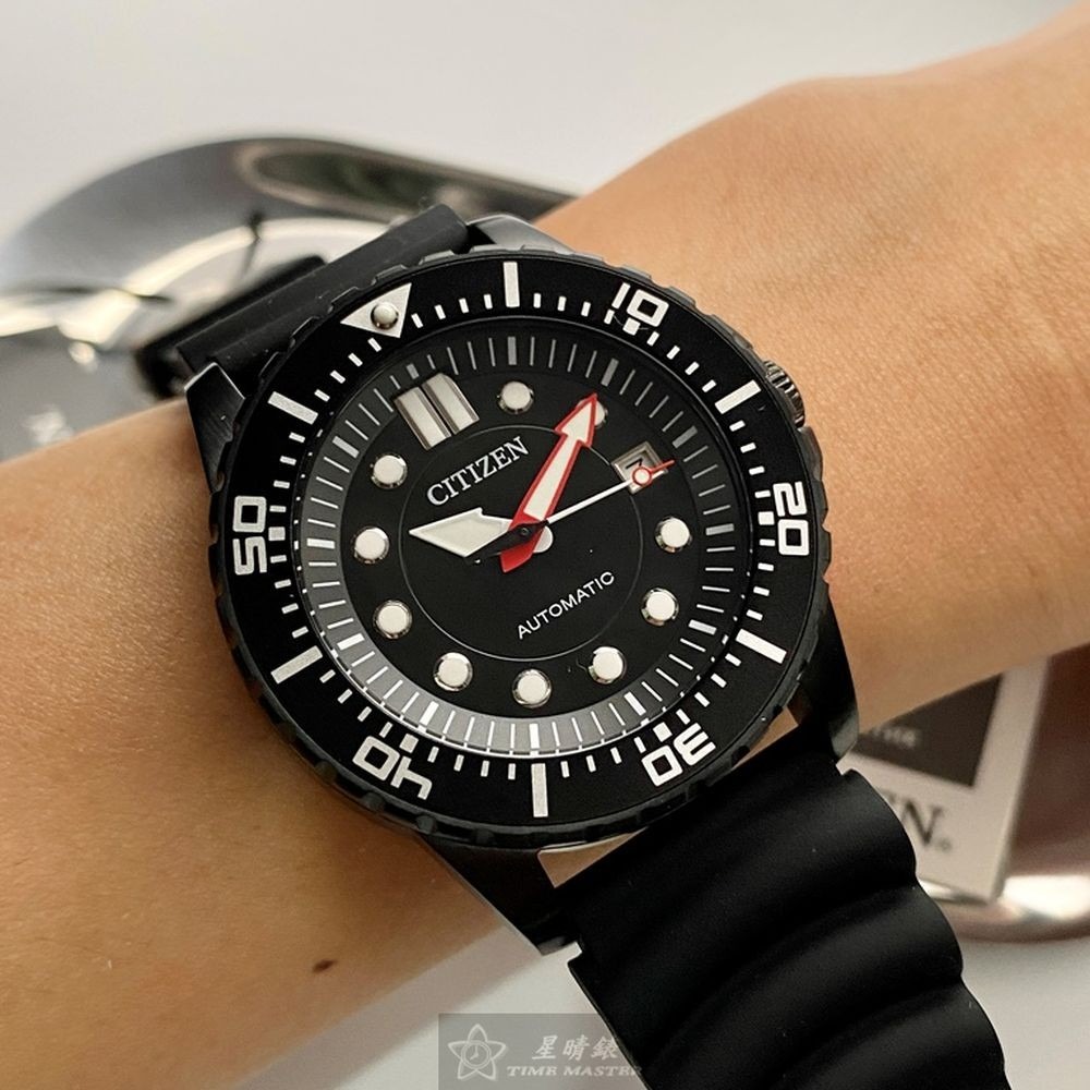 CITIZEN:手錶,型號:CI00013,男錶44mm黑錶殼黑色錶面矽膠錶帶款-細節圖3