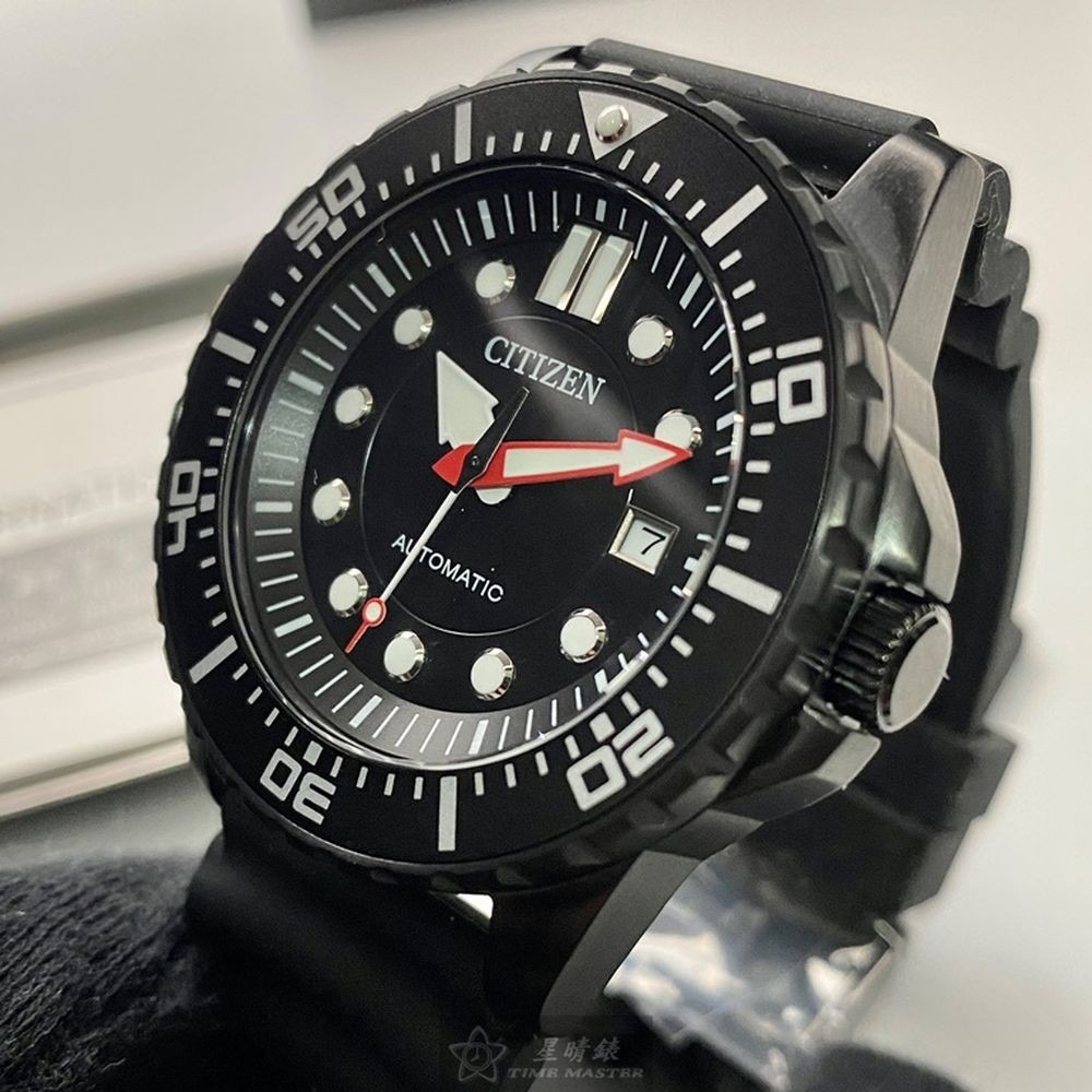 CITIZEN:手錶,型號:CI00013,男錶44mm黑錶殼黑色錶面矽膠錶帶款-細節圖5