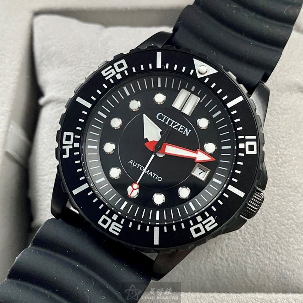 CITIZEN:手錶,型號:CI00013,男錶44mm黑錶殼黑色錶面矽膠錶帶款-細節圖7