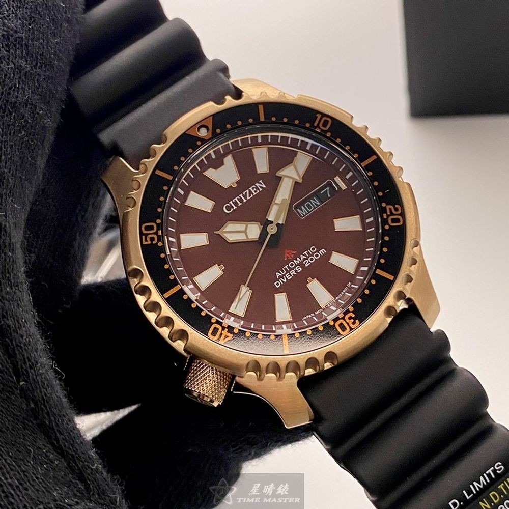 CITIZEN:手錶,型號:CI00014,男女通用錶42mm古銅色錶殼古銅色錶面矽膠錶帶款-細節圖4