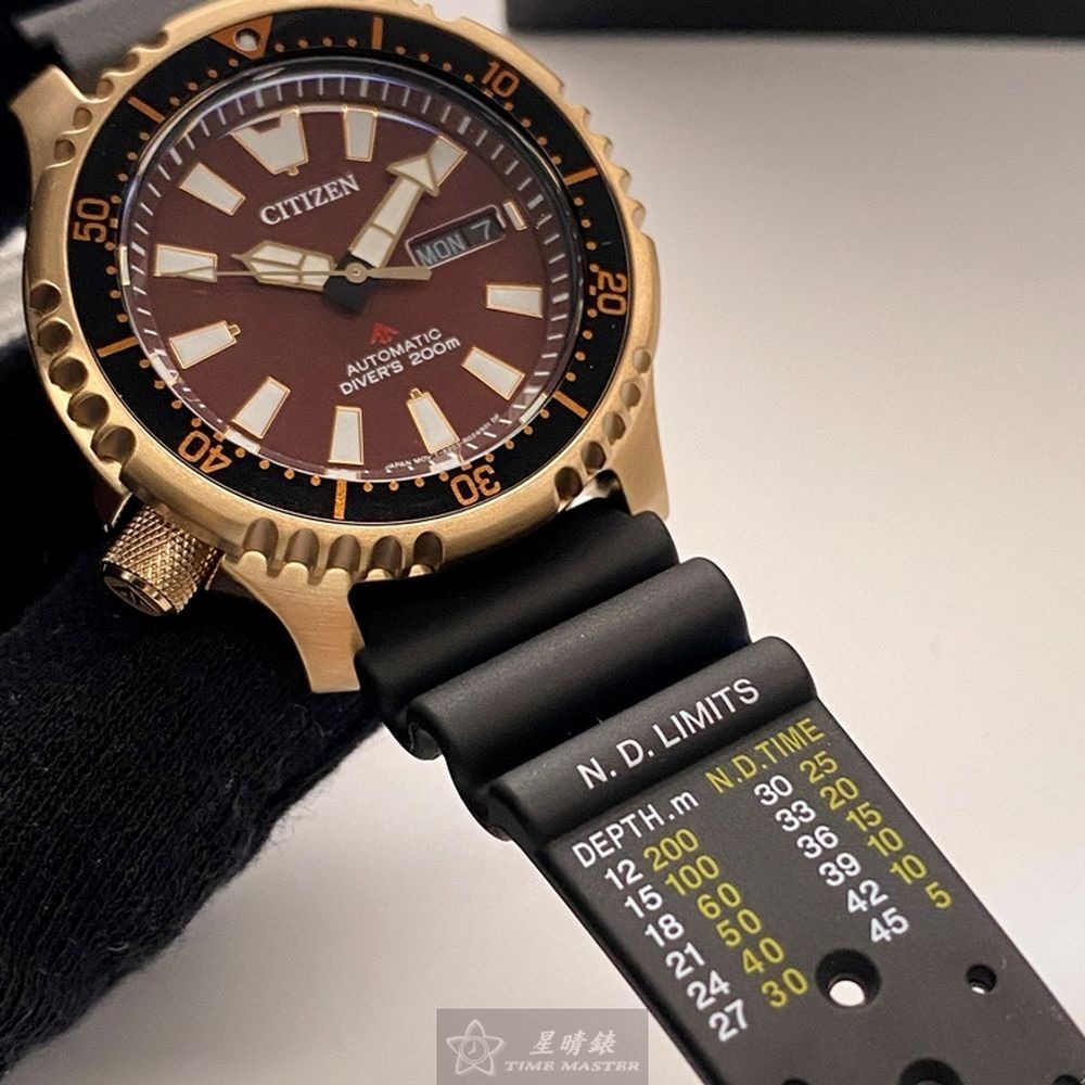 CITIZEN:手錶,型號:CI00014,男女通用錶42mm古銅色錶殼古銅色錶面矽膠錶帶款-細節圖5