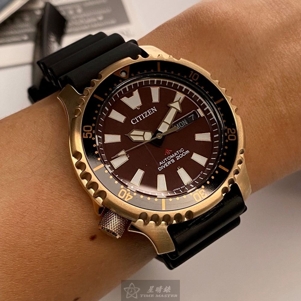 CITIZEN:手錶,型號:CI00014,男女通用錶42mm古銅色錶殼古銅色錶面矽膠錶帶款-細節圖7