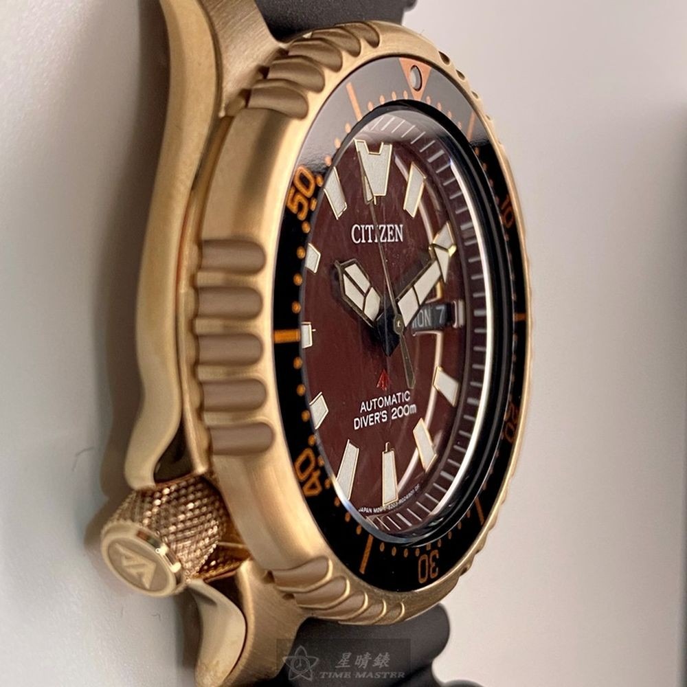 CITIZEN:手錶,型號:CI00014,男女通用錶42mm古銅色錶殼古銅色錶面矽膠錶帶款-細節圖8