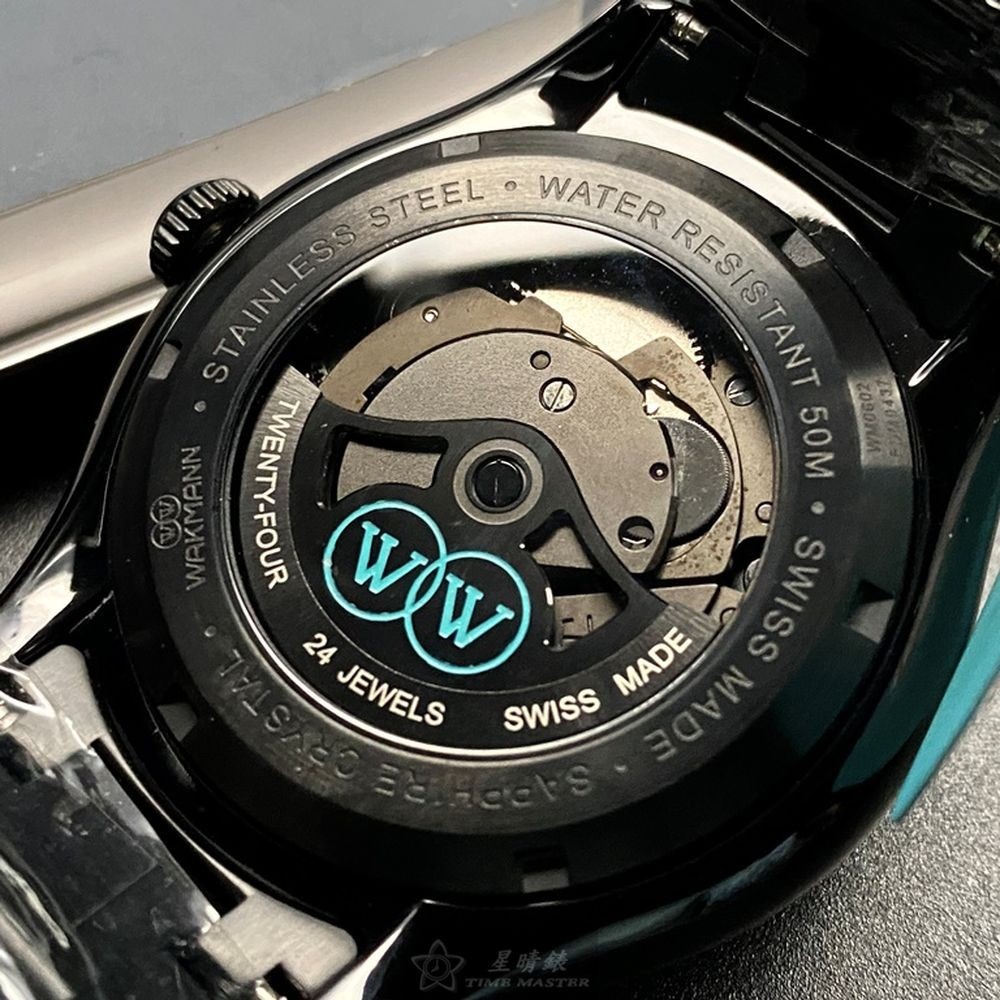 WAKMANN:手錶,型號:WA00025,男錶42mm黑錶殼黑色錶面精鋼錶帶款-細節圖4