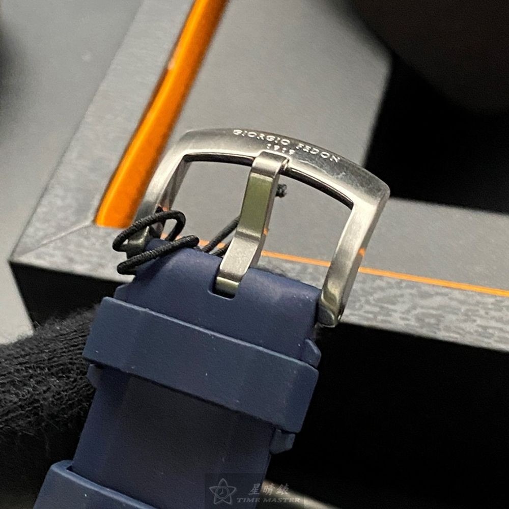 GiorgioFedon1919:手錶,型號:GF00101,男錶46mm寶藍錶殼寶藍色錶面矽膠錶帶款-細節圖6