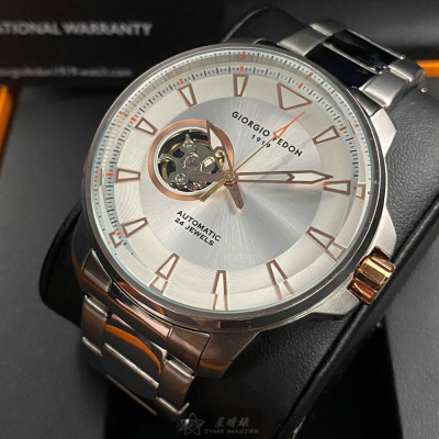 GiorgioFedon1919:手錶,型號:GF00113,男錶46mm銀錶殼銀白色錶面精鋼錶帶款