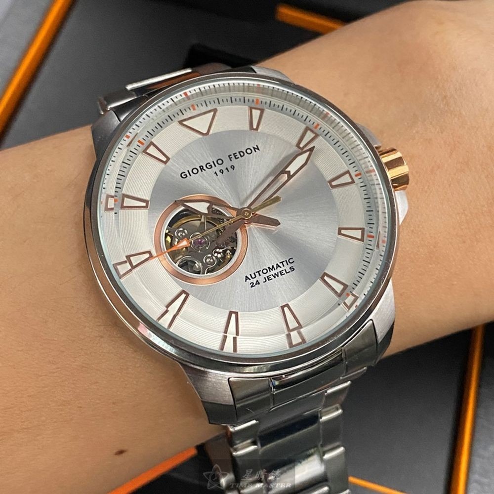GiorgioFedon1919:手錶,型號:GF00113,男錶46mm銀錶殼銀白色錶面精鋼錶帶款-細節圖6