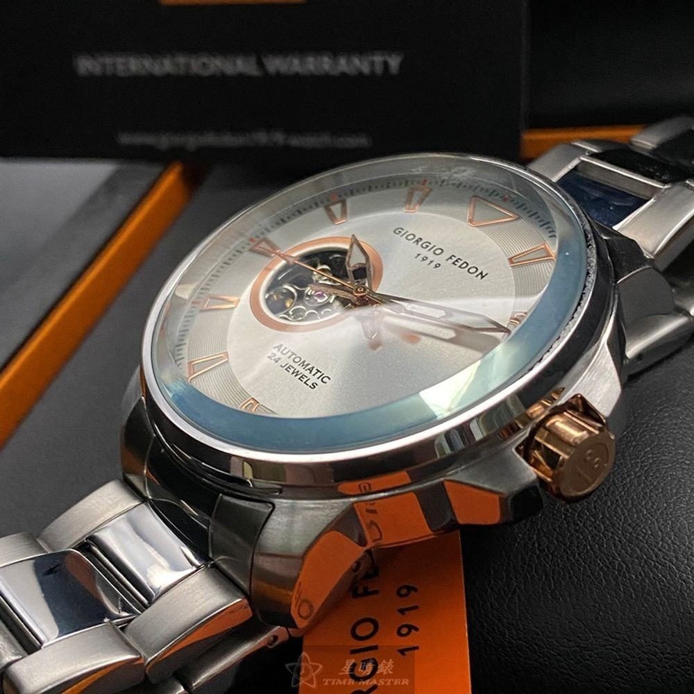 GiorgioFedon1919:手錶,型號:GF00113,男錶46mm銀錶殼銀白色錶面精鋼錶帶款-細節圖9