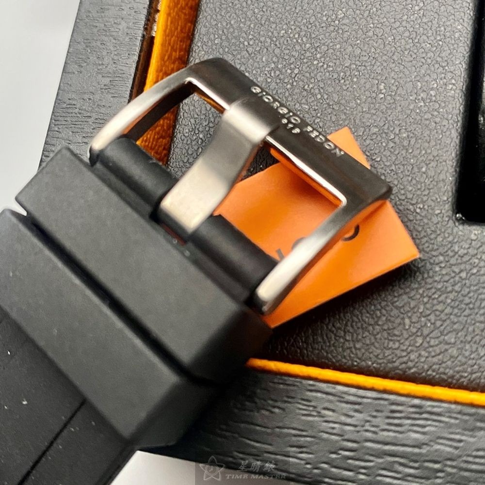 GiorgioFedon1919:手錶,型號:GF00115,男錶46mm銀錶殼黑色錶面矽膠錶帶款-細節圖6