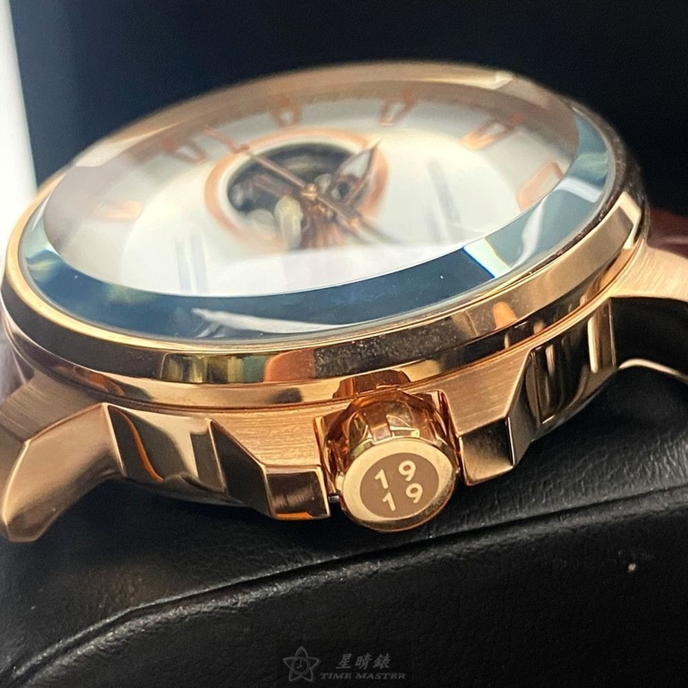 GiorgioFedon1919:手錶,型號:GF00118,男錶46mm玫瑰金錶殼銀白色錶面真皮皮革錶帶款-細節圖8