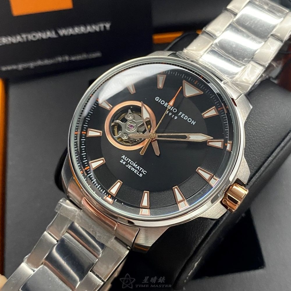 GiorgioFedon1919:手錶,型號:GF00119,男錶46mm銀錶殼黑色錶面精鋼錶帶款-細節圖2