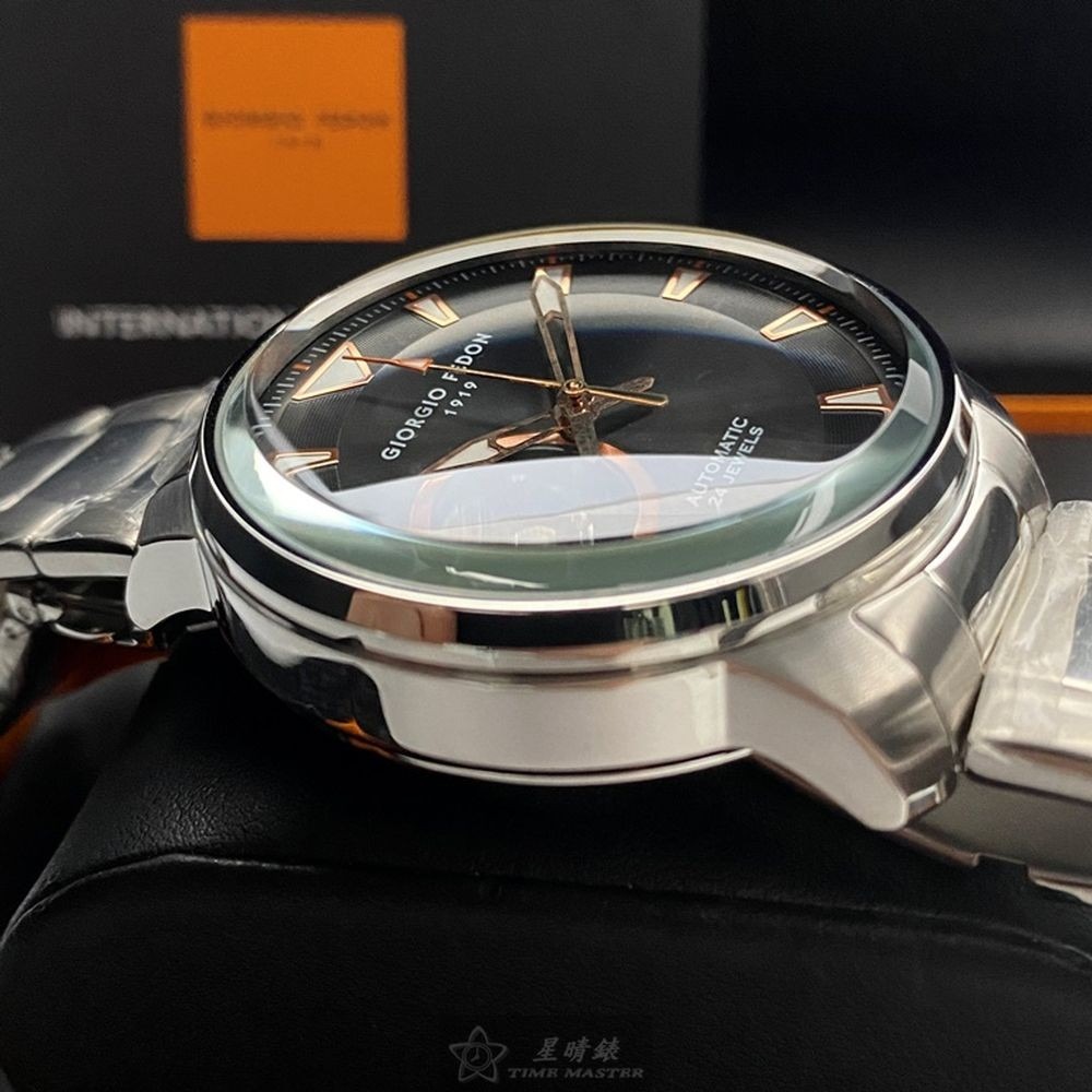 GiorgioFedon1919:手錶,型號:GF00119,男錶46mm銀錶殼黑色錶面精鋼錶帶款-細節圖6