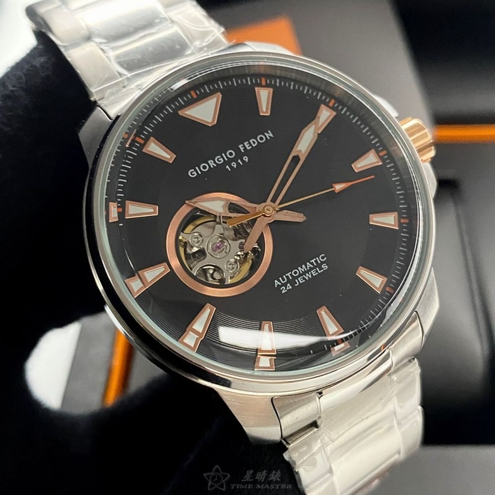 GiorgioFedon1919:手錶,型號:GF00119,男錶46mm銀錶殼黑色錶面精鋼錶帶款-細節圖9
