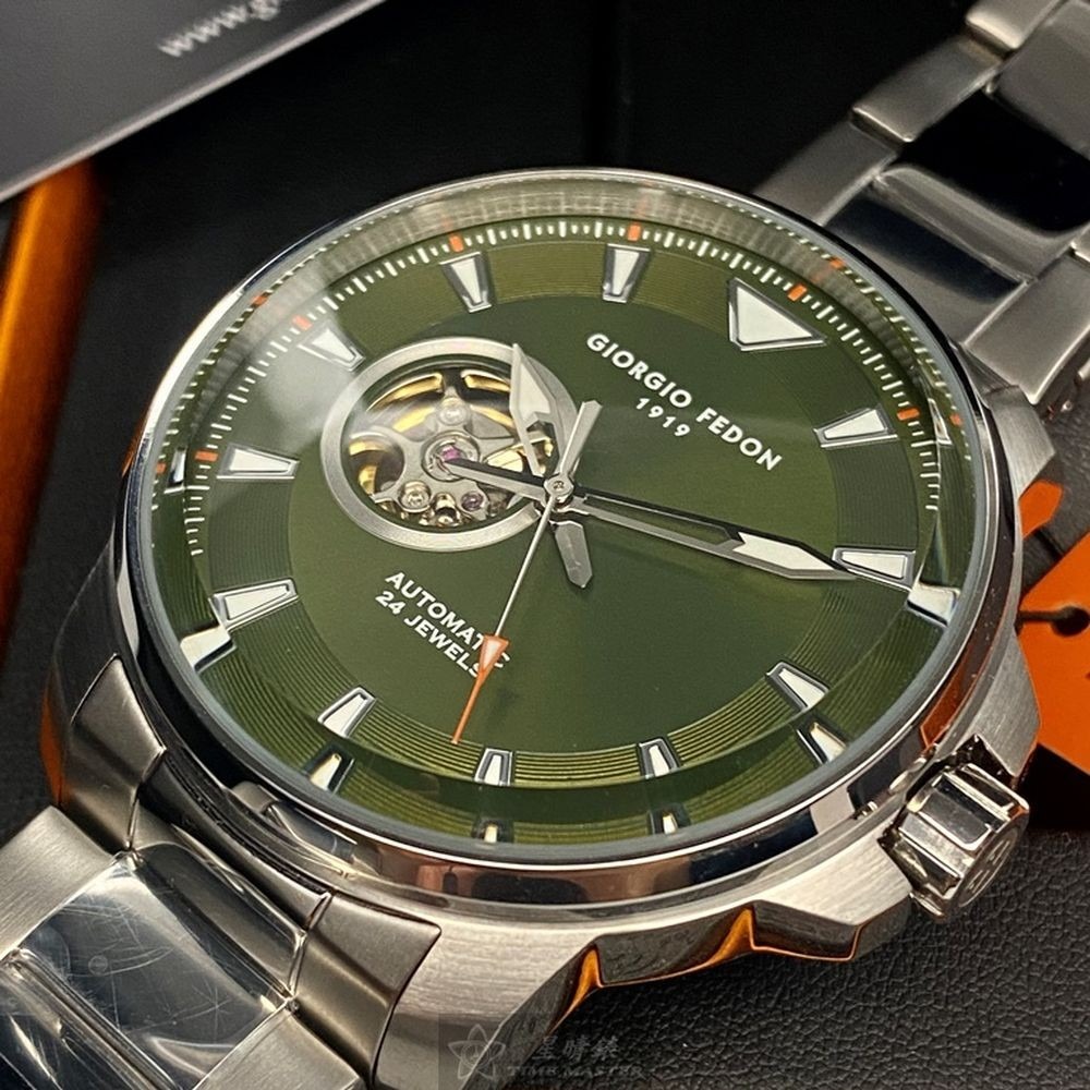 GiorgioFedon1919:手錶,型號:GF00120,男錶46mm銀錶殼墨綠色錶面精鋼錶帶款-細節圖6