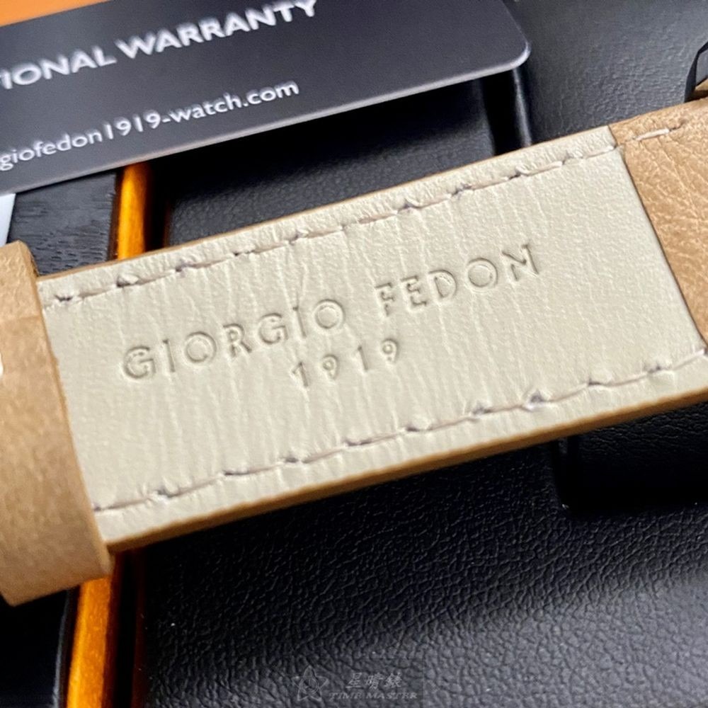 GiorgioFedon1919:手錶,型號:GF00121,男錶46mm銀錶殼黑色雙面機械鏤空錶面真皮皮革錶帶款-細節圖8