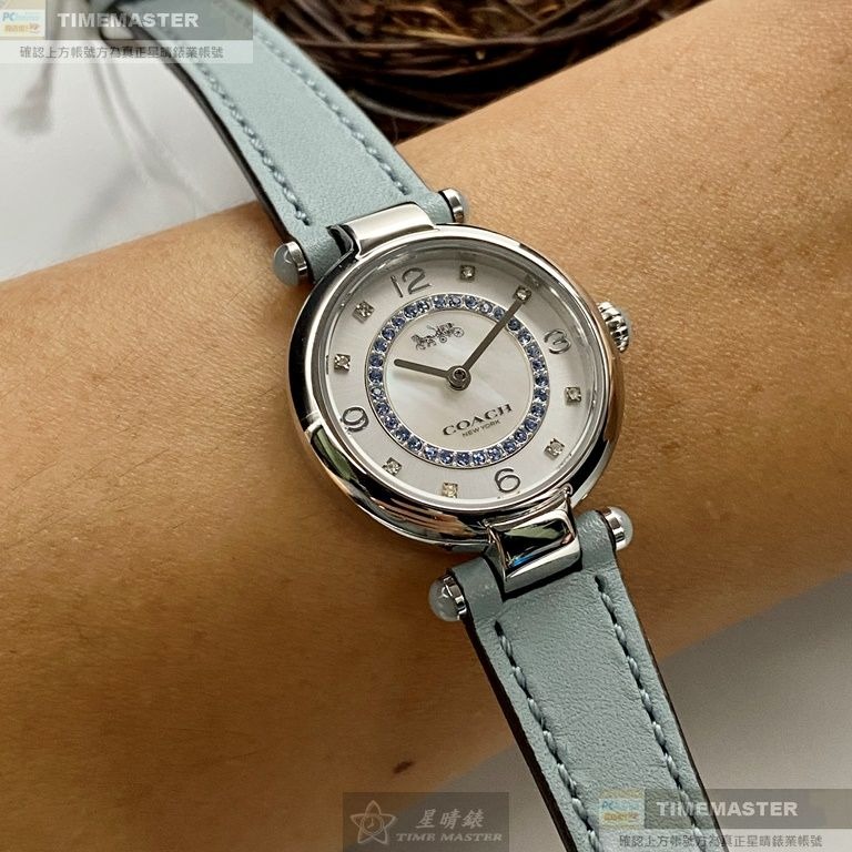 COACH:手錶,型號:CH00139,女錶26mm銀錶殼白銀色錶面真皮皮革錶帶款-細節圖3
