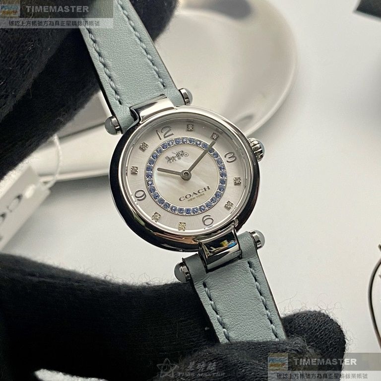 COACH:手錶,型號:CH00139,女錶26mm銀錶殼白銀色錶面真皮皮革錶帶款-細節圖4