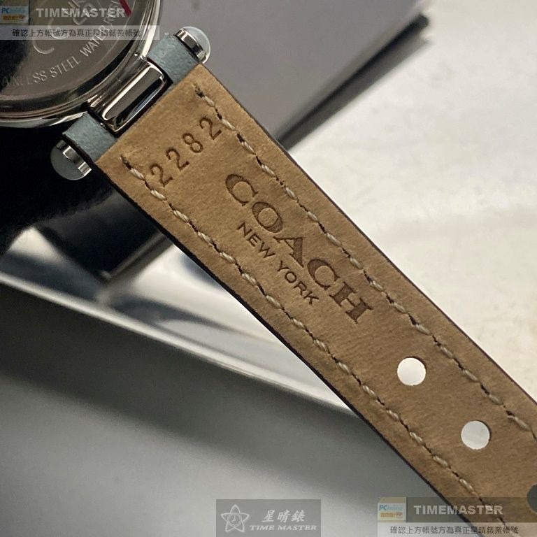 COACH:手錶,型號:CH00139,女錶26mm銀錶殼白銀色錶面真皮皮革錶帶款-細節圖7