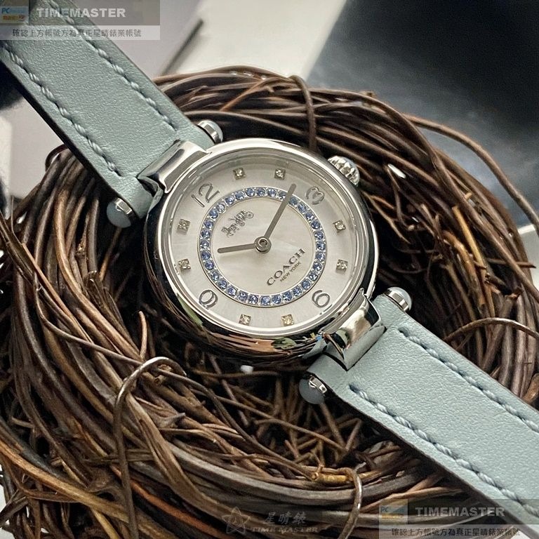 COACH:手錶,型號:CH00139,女錶26mm銀錶殼白銀色錶面真皮皮革錶帶款-細節圖9