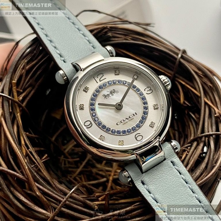 COACH:手錶,型號:CH00139,女錶26mm銀錶殼白銀色錶面真皮皮革錶帶款-細節圖11