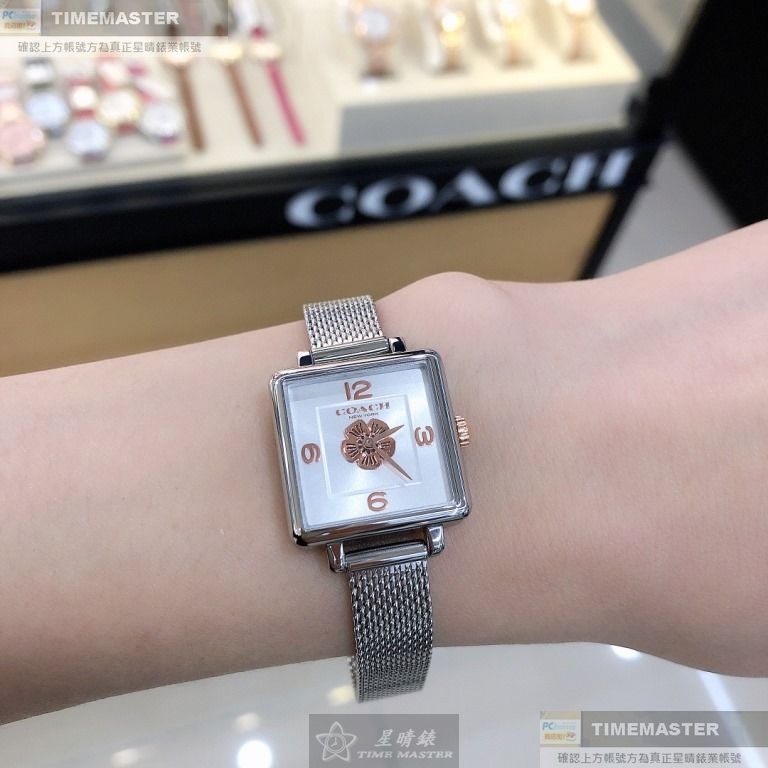 COACH:手錶,型號:CH00140,女錶22mm銀錶殼白銀色錶面米蘭錶帶款-細節圖2