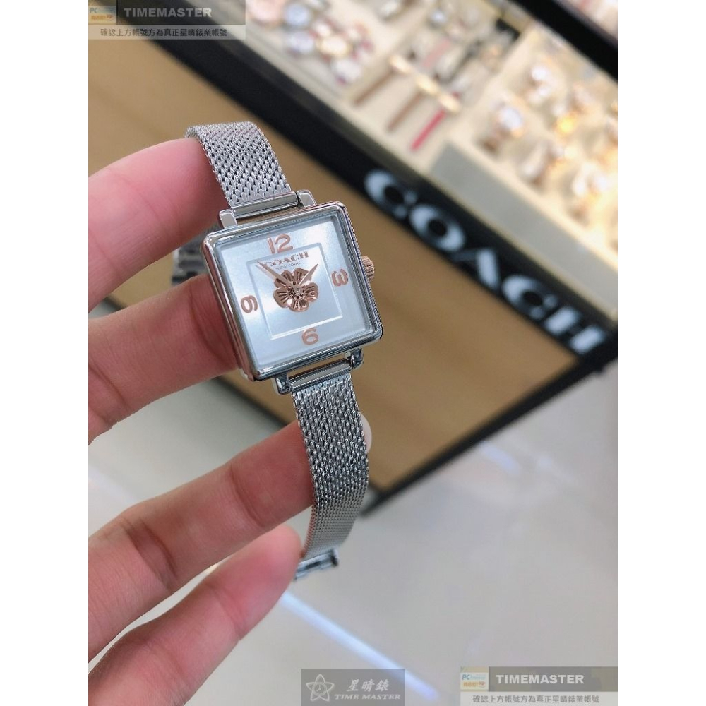 COACH:手錶,型號:CH00140,女錶22mm銀錶殼白銀色錶面米蘭錶帶款-細節圖4