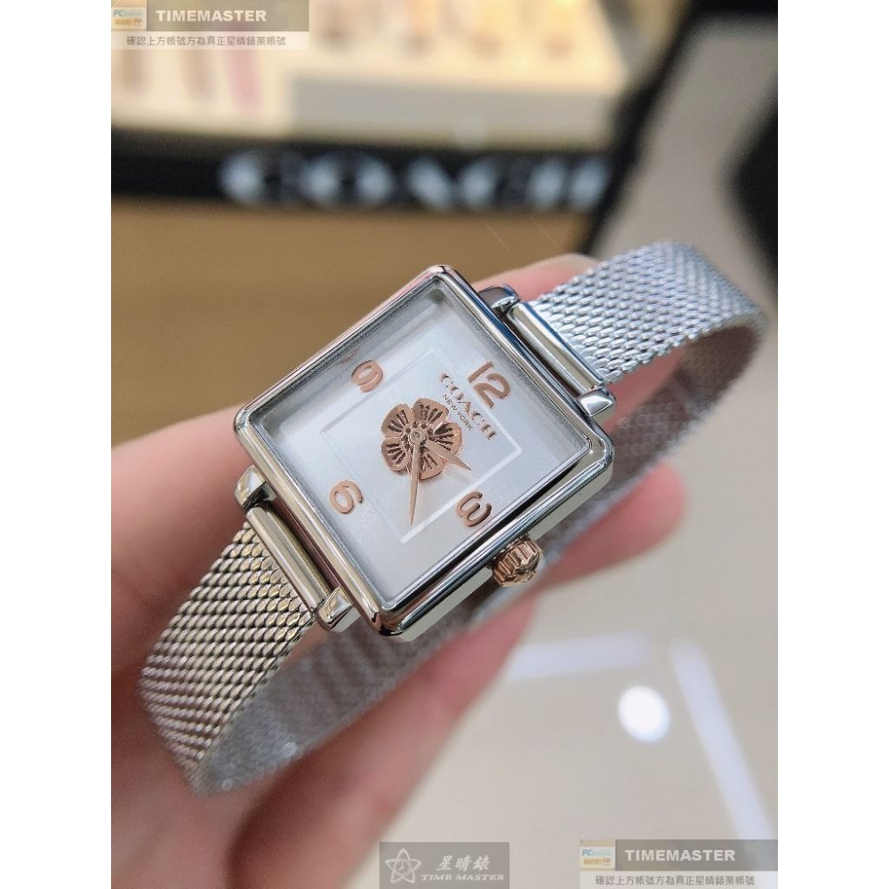 COACH:手錶,型號:CH00140,女錶22mm銀錶殼白銀色錶面米蘭錶帶款-細節圖5