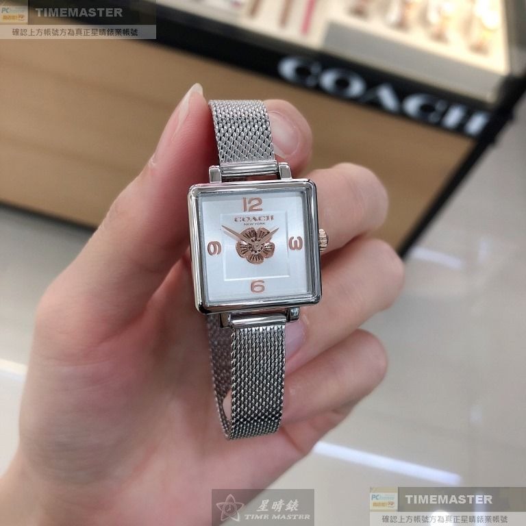 COACH:手錶,型號:CH00140,女錶22mm銀錶殼白銀色錶面米蘭錶帶款-細節圖6