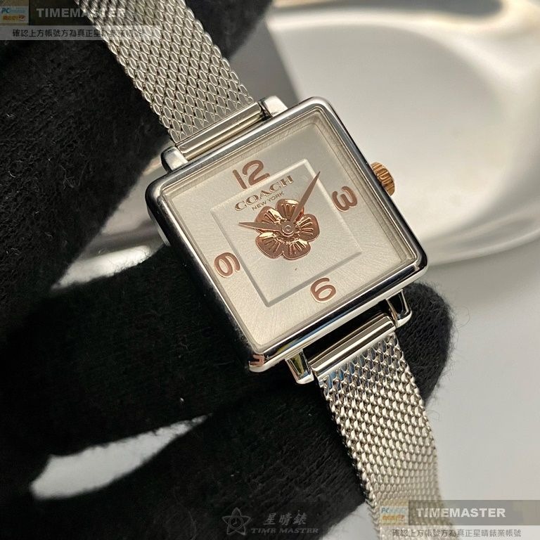 COACH:手錶,型號:CH00140,女錶22mm銀錶殼白銀色錶面米蘭錶帶款-細節圖8