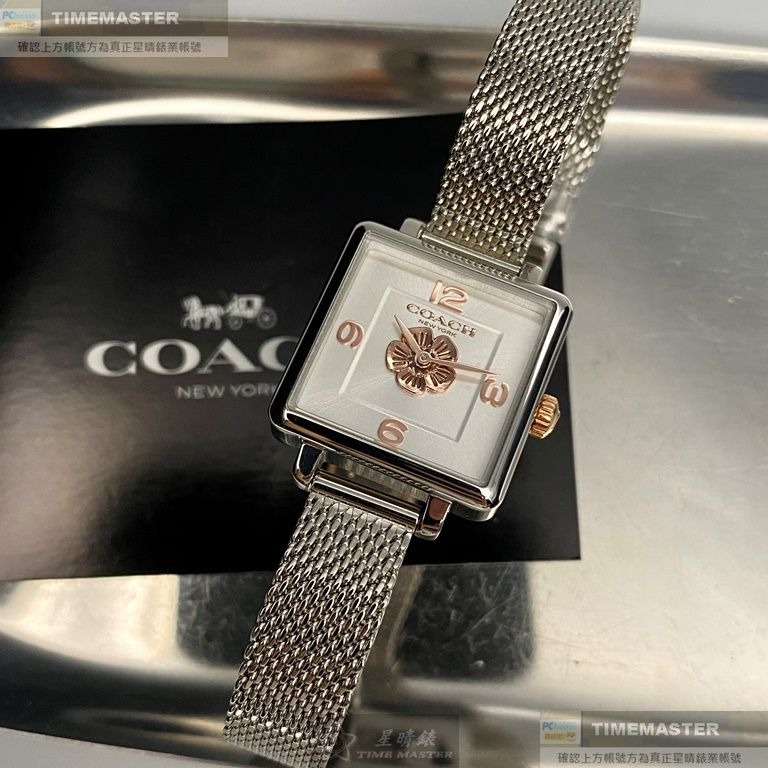COACH:手錶,型號:CH00140,女錶22mm銀錶殼白銀色錶面米蘭錶帶款-細節圖9