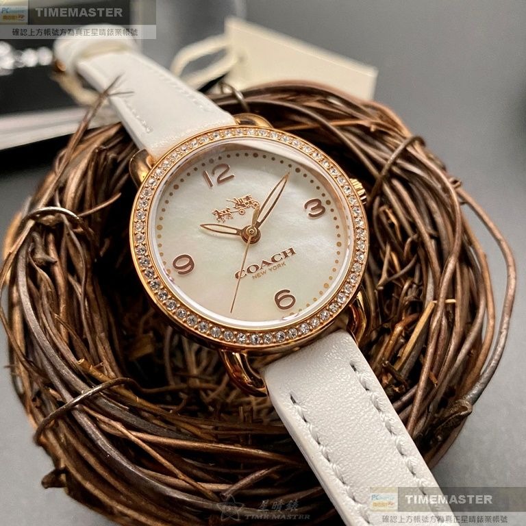 COACH:手錶,型號:CH00148,女錶28mm玫瑰金錶殼貝母錶面真皮皮革錶帶款-細節圖2
