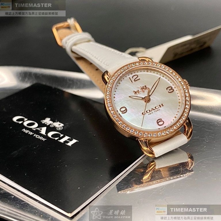 COACH:手錶,型號:CH00148,女錶28mm玫瑰金錶殼貝母錶面真皮皮革錶帶款-細節圖5