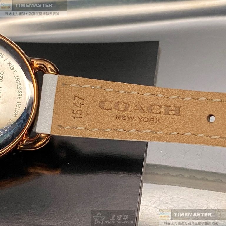 COACH:手錶,型號:CH00148,女錶28mm玫瑰金錶殼貝母錶面真皮皮革錶帶款-細節圖8