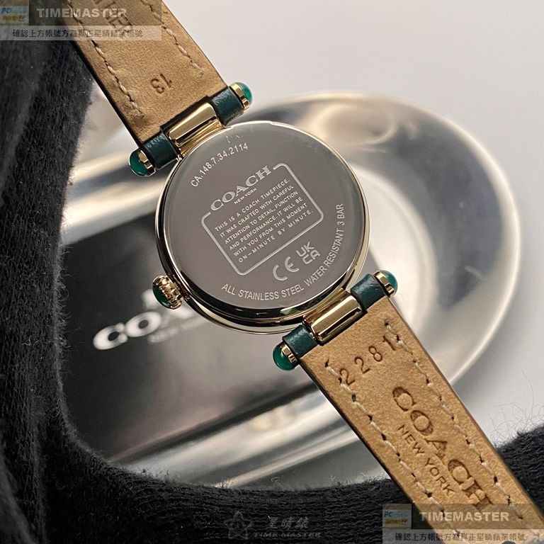 COACH:手錶,型號:CH00157,女錶26mm金色錶殼貝母錶面真皮皮革錶帶款-細節圖7