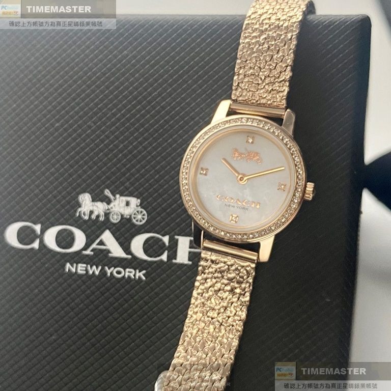 COACH:手錶,型號:CH00160,女錶22mm玫瑰金錶殼貝母錶面米蘭錶帶款-細節圖7