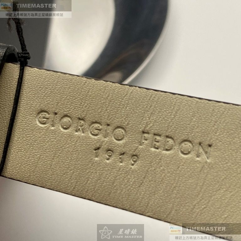 GiorgioFedon1919:手錶,型號:GF00125,男錶46mm銀錶殼黑色錶面真皮皮革錶帶款-細節圖8