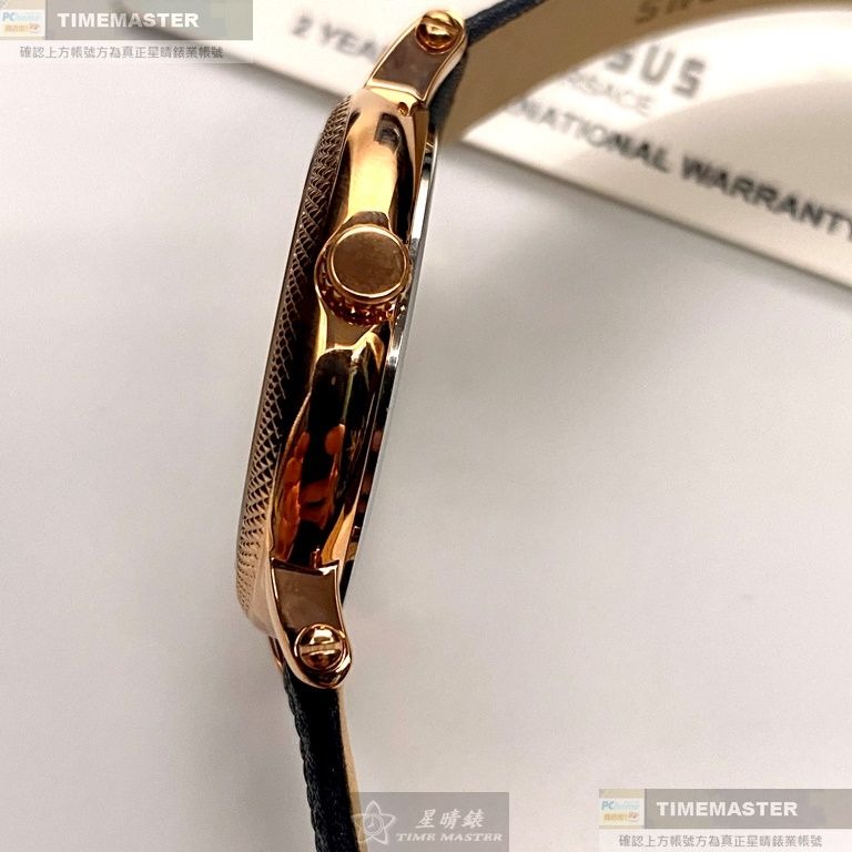VERSUS VERSACE:手錶,型號:VV00356,女錶38mm玫瑰金錶殼寶藍色錶面真皮皮革錶帶款-細節圖9