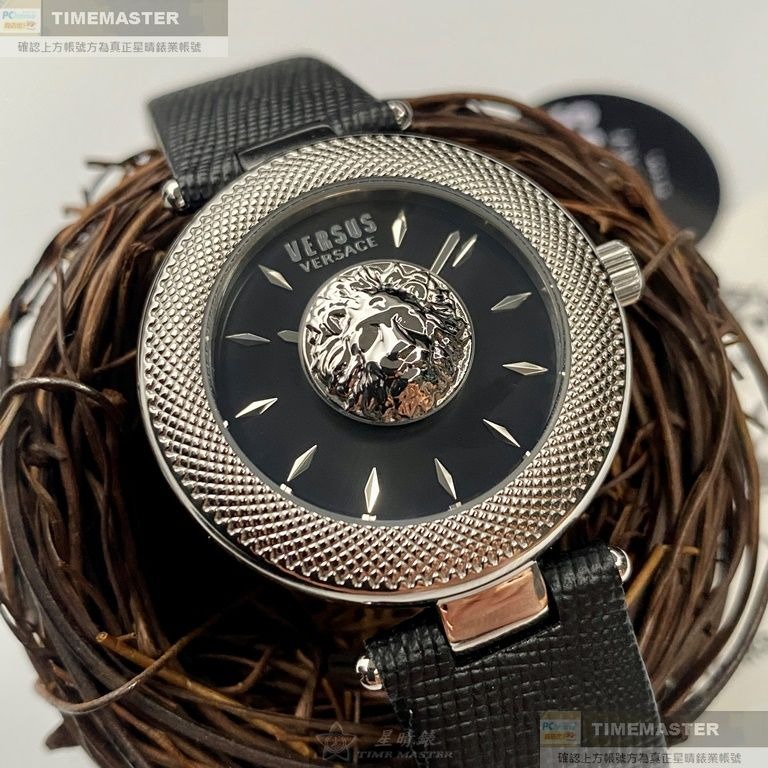 VERSUS VERSACE:手錶,型號:VV00358,女錶36mm銀錶殼黑色錶面真皮皮革錶帶款-細節圖2