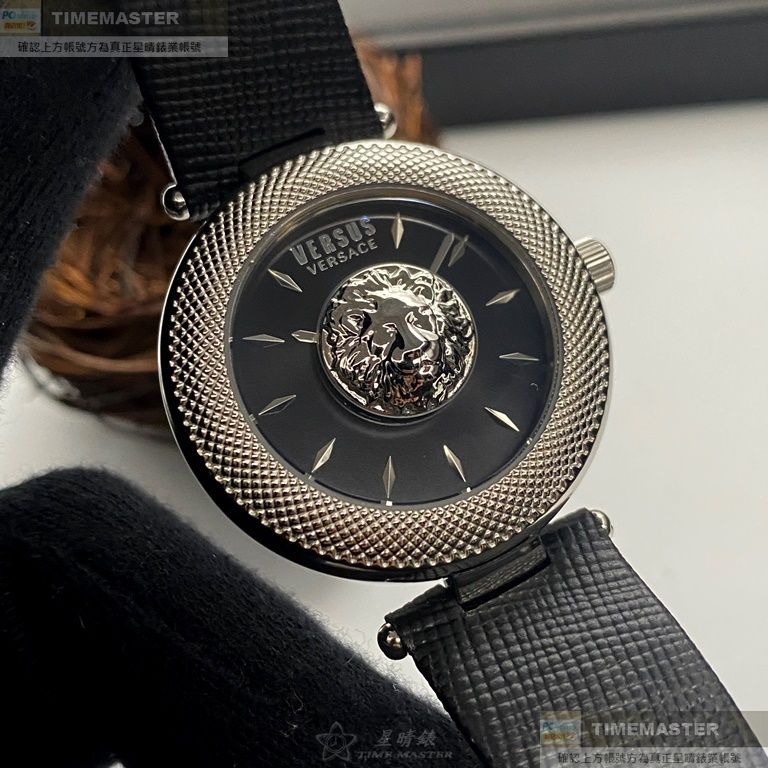 VERSUS VERSACE:手錶,型號:VV00358,女錶36mm銀錶殼黑色錶面真皮皮革錶帶款-細節圖5