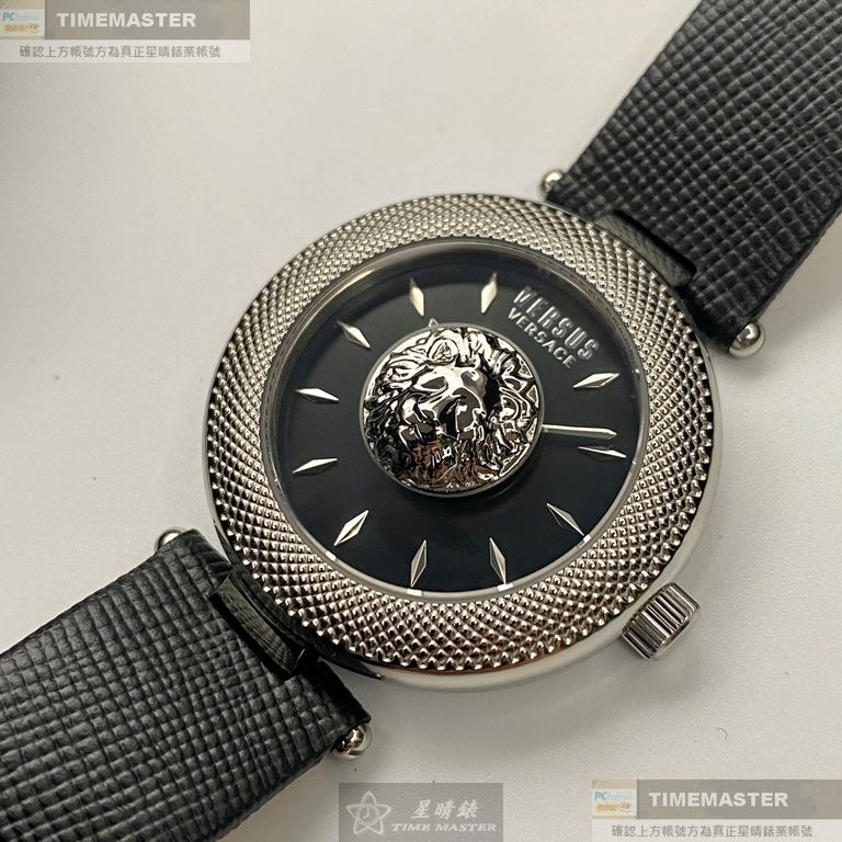 VERSUS VERSACE:手錶,型號:VV00358,女錶36mm銀錶殼黑色錶面真皮皮革錶帶款-細節圖6