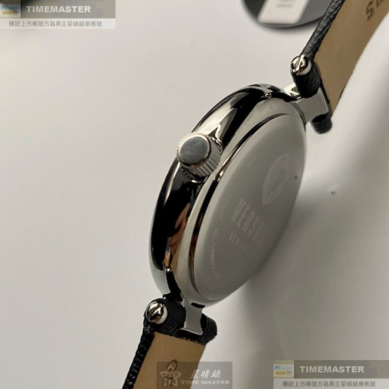 VERSUS VERSACE:手錶,型號:VV00358,女錶36mm銀錶殼黑色錶面真皮皮革錶帶款-細節圖7