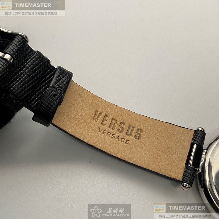 VERSUS VERSACE:手錶,型號:VV00358,女錶36mm銀錶殼黑色錶面真皮皮革錶帶款-細節圖8
