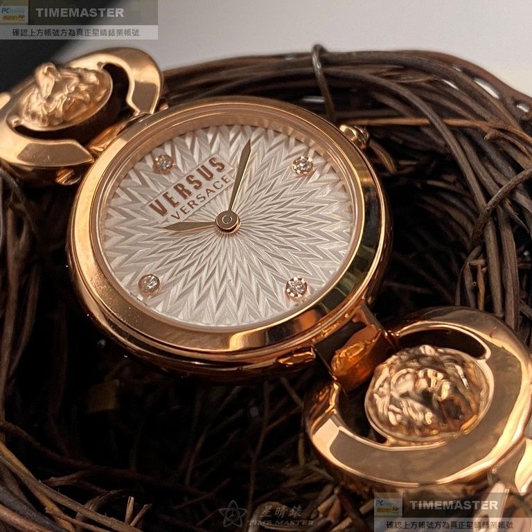VERSUS VERSACE:手錶,型號:VV00359,女錶28mm玫瑰金錶殼白色錶面精鋼錶帶款-細節圖4