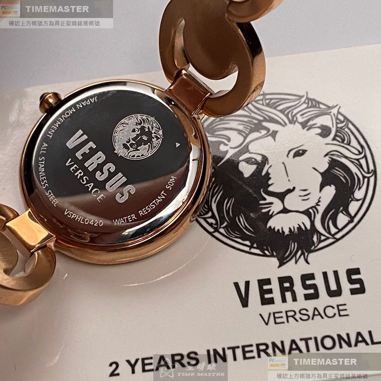 VERSUS VERSACE:手錶,型號:VV00359,女錶28mm玫瑰金錶殼白色錶面精鋼錶帶款-細節圖6