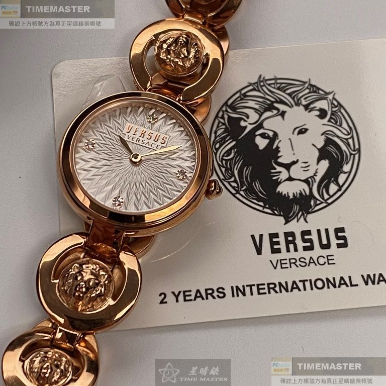VERSUS VERSACE:手錶,型號:VV00359,女錶28mm玫瑰金錶殼白色錶面精鋼錶帶款-細節圖7