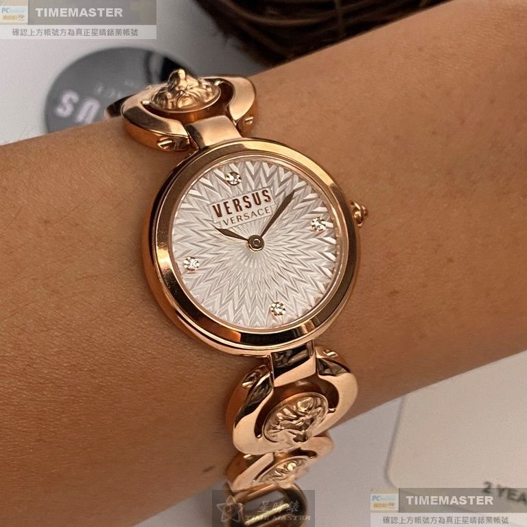 VERSUS VERSACE:手錶,型號:VV00359,女錶28mm玫瑰金錶殼白色錶面精鋼錶帶款-細節圖8