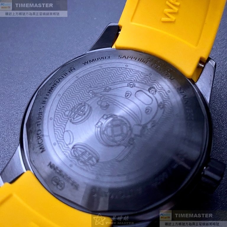 WAKMANN:手錶,型號:WA00029,男錶44mm黑錶殼黑色錶面矽膠錶帶款-細節圖6