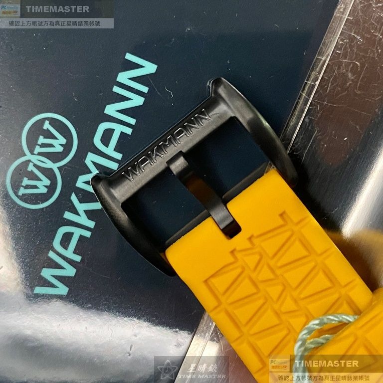 WAKMANN:手錶,型號:WA00029,男錶44mm黑錶殼黑色錶面矽膠錶帶款-細節圖7